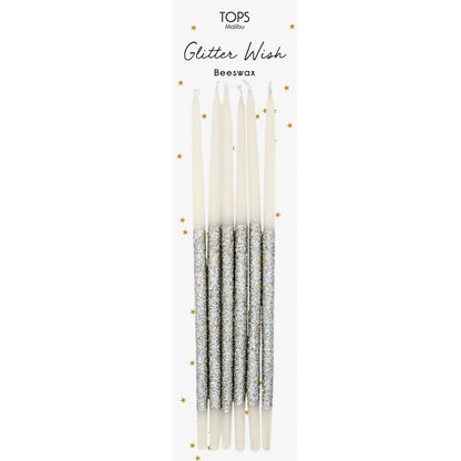 Glitter Wish 6" Beeswax Candles - Gold - Set of 6