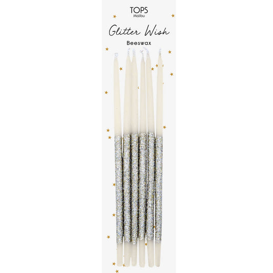 Glitter Wish 6" Beeswax Candles - Gold - Set of 6