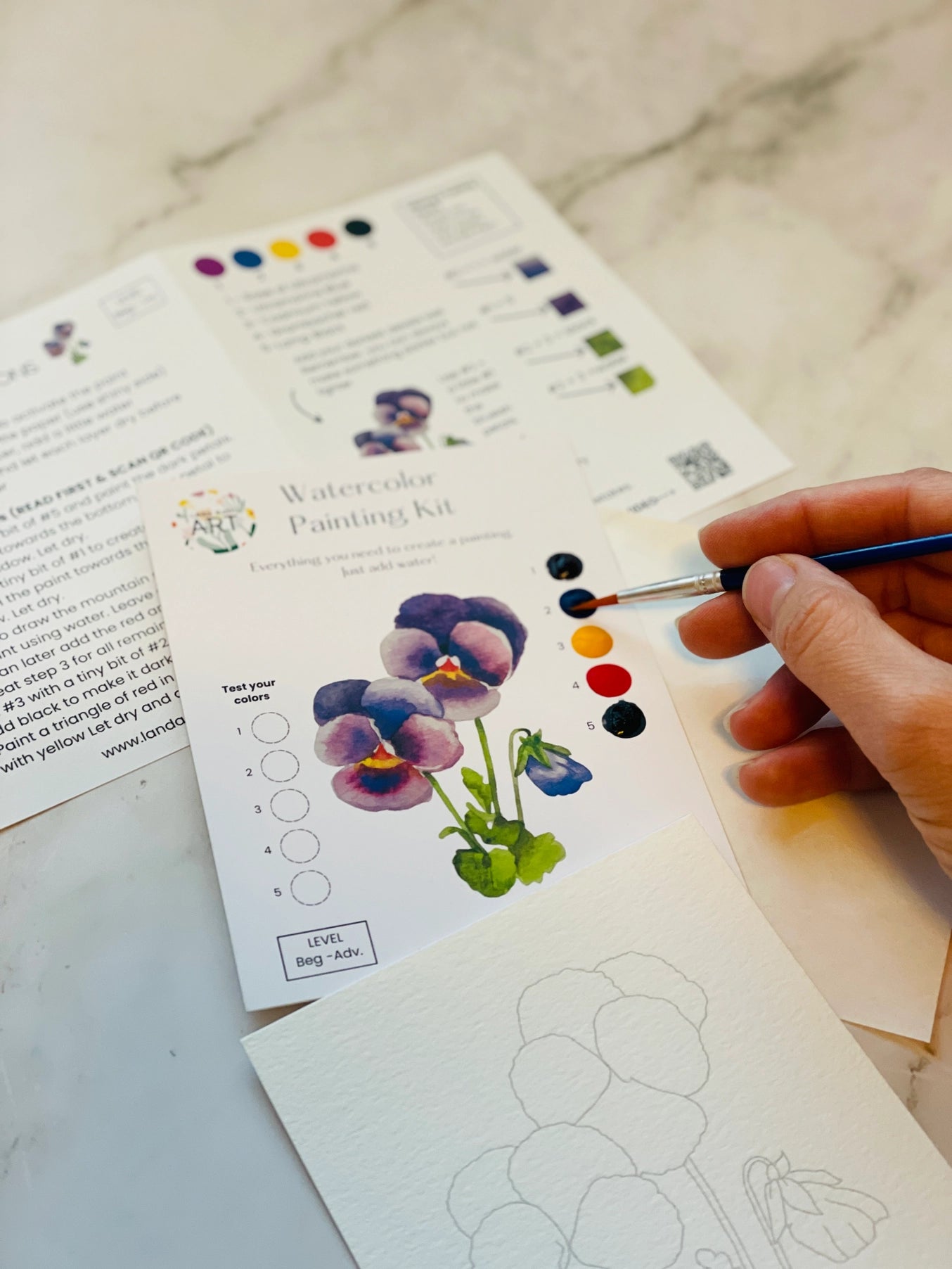 Pansy Watercolor Kit