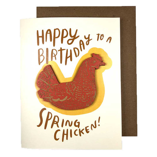 Spring Chicken - Chicken Magnet w/ Card