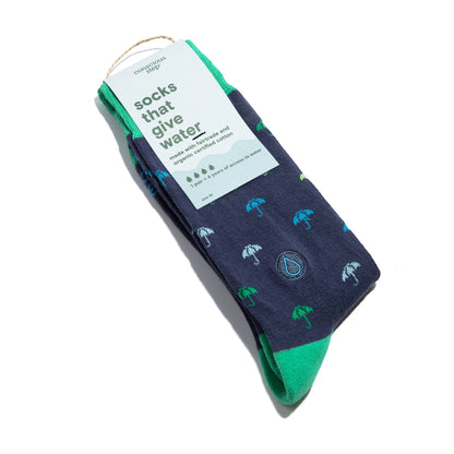 Socks that Give Water (Navy Umbrellas)
