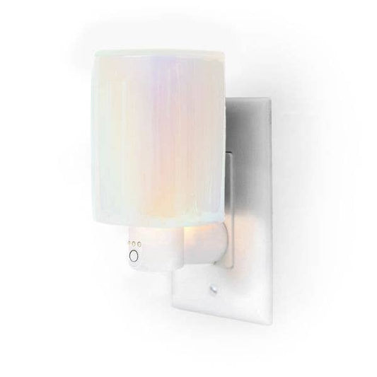 Iridescent Outlet Wax Melt Warmer - Timer + "No-Scrape" Silicone Wax Melt Dish