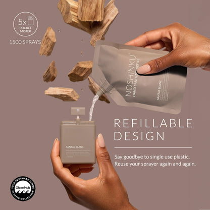 Santal Blanc Hydrating Hand Sanitizer Spray Refill Pouch