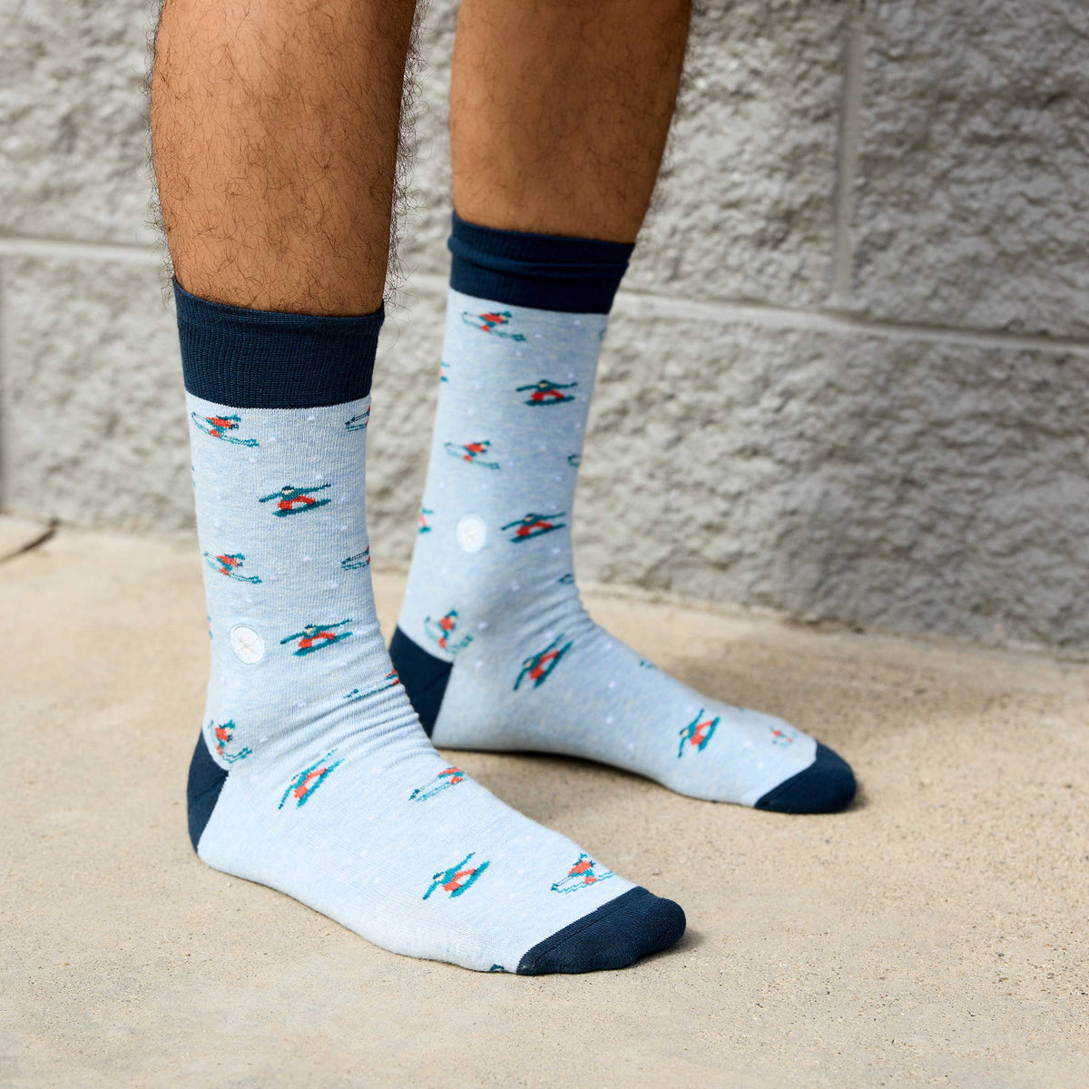 Socks that Support Youth Sports | Blue Skiers & Snowboarders