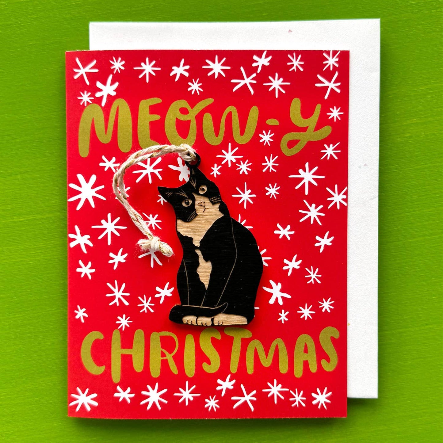 Meowy Christmas - Cat Ornament w/Card