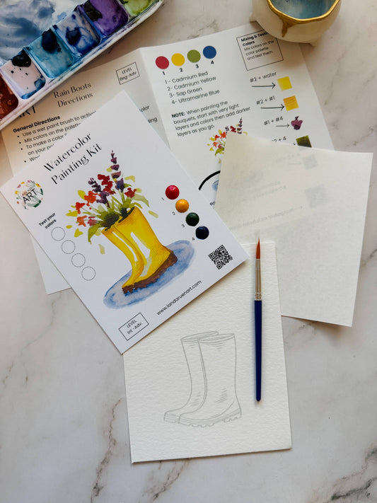 Rainboot Flower Bouquet Watercolor Kit