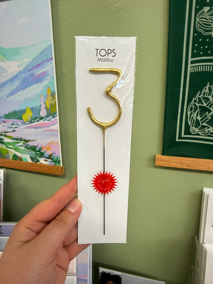 8" Gold Number Sparkler Wands