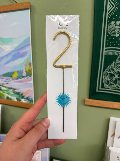 8" Gold Number Sparkler Wands