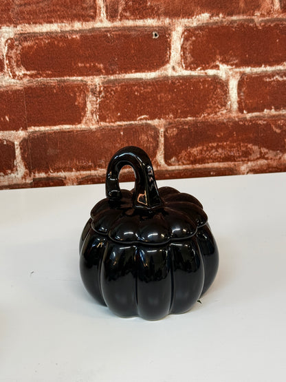 Ceramic Stemmed Pumpkin Jar Soy Candle