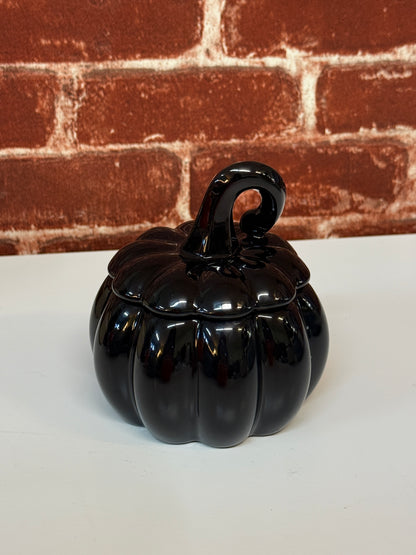 Ceramic Stemmed Pumpkin Jar Soy Candle