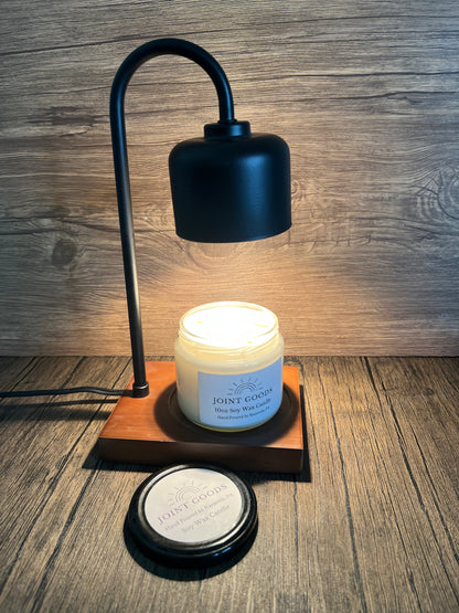 White & Wood Arched Candle Warmer Lamp