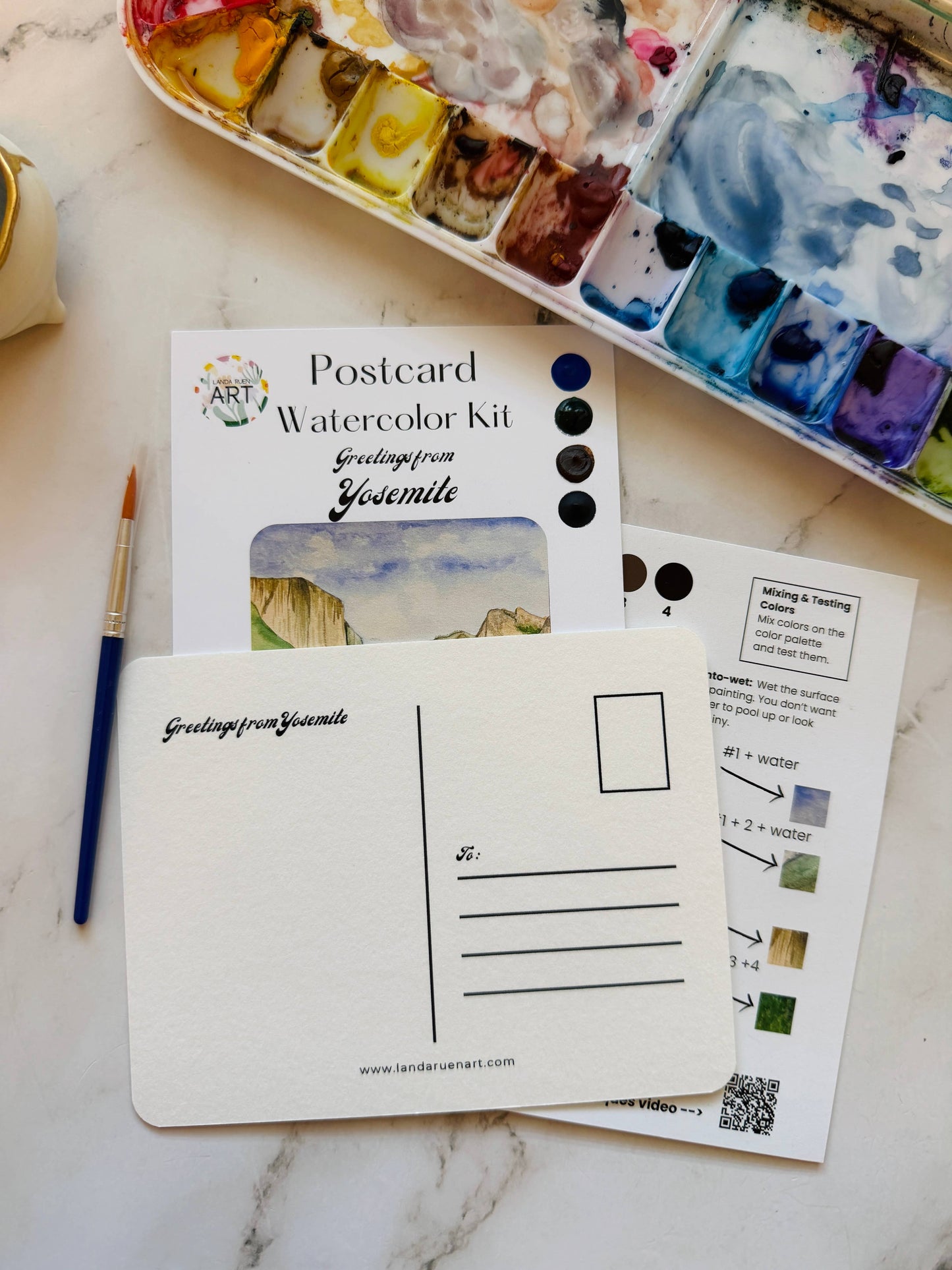 Yosemite Watercolor Postcard Kit