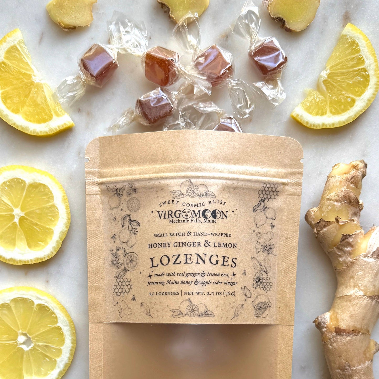 Honey Ginger & Lemon Lozenges - Bright & Soothing Warmth