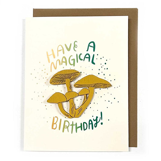 Magical Birthday - Mushroom Magnet w/ Card