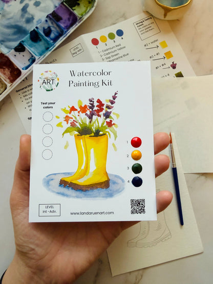 Rainboot Flower Bouquet Watercolor Kit