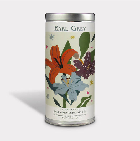 Fluer Nuevo Earl Gray Tea Sachets - Tall Tin