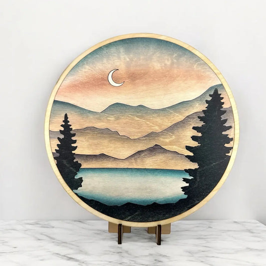 Handcrafted Wood Wall Art - 10" Nature-Inspired Forest Print