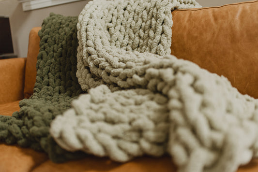 Chunky Knit Blankets - Lap Size 35inx25in