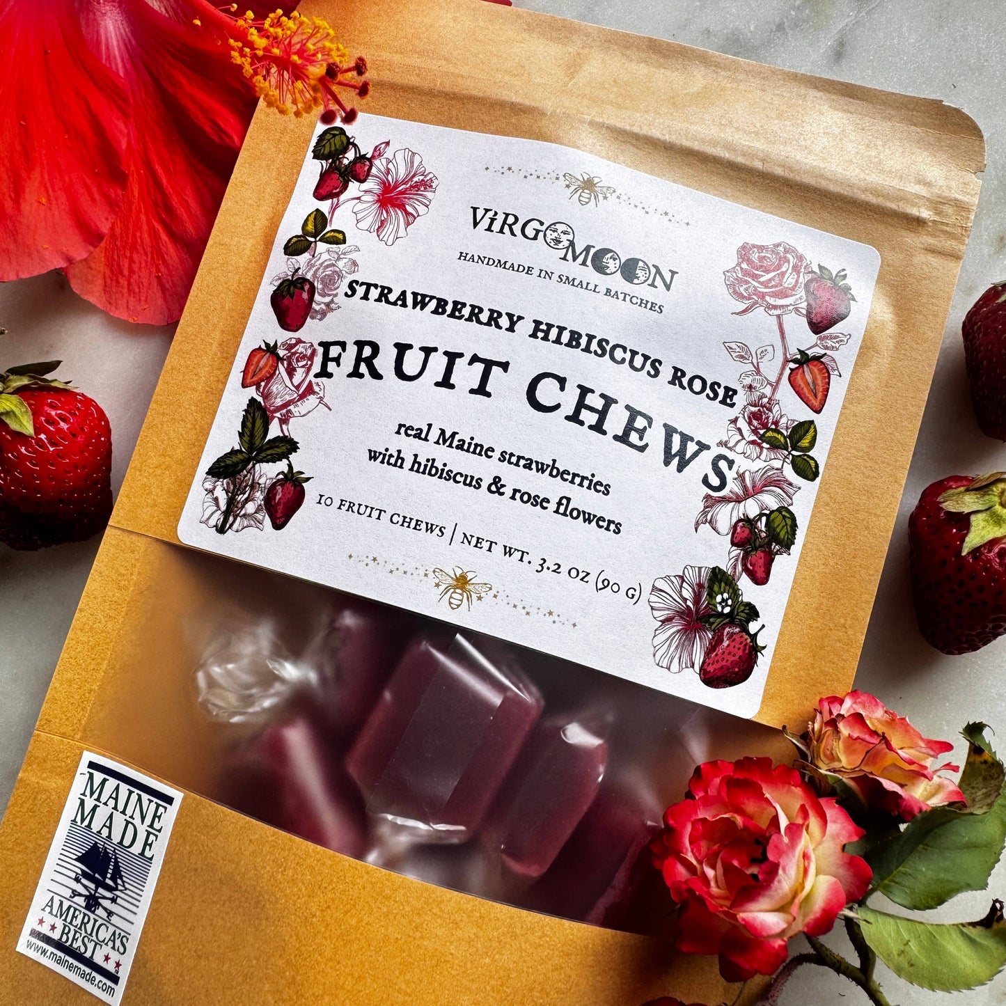 Strawberry Hibiscus Rose Fruit Chews
