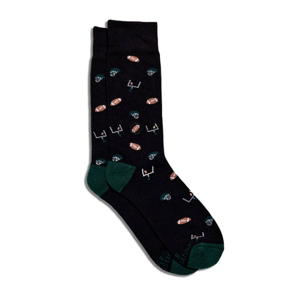 Socks that Support Youth Sports | Black Footballs