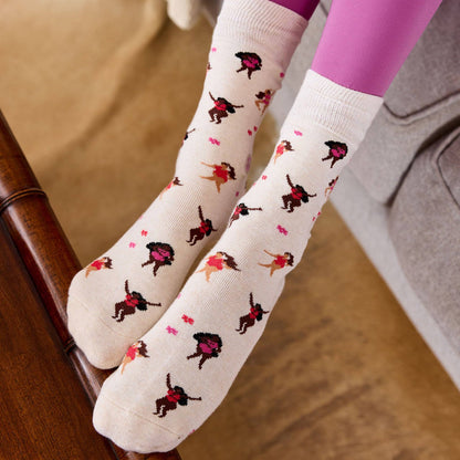 Socks that Support Self-Checks (Beige Women)