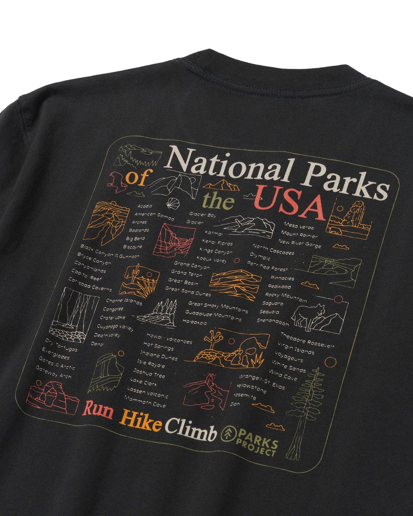 National Parks Outline Checklist Tee