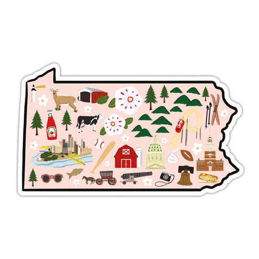 Pennsylvania Vinyl Sticker - State Sticker, Travel Gift, Souvenir