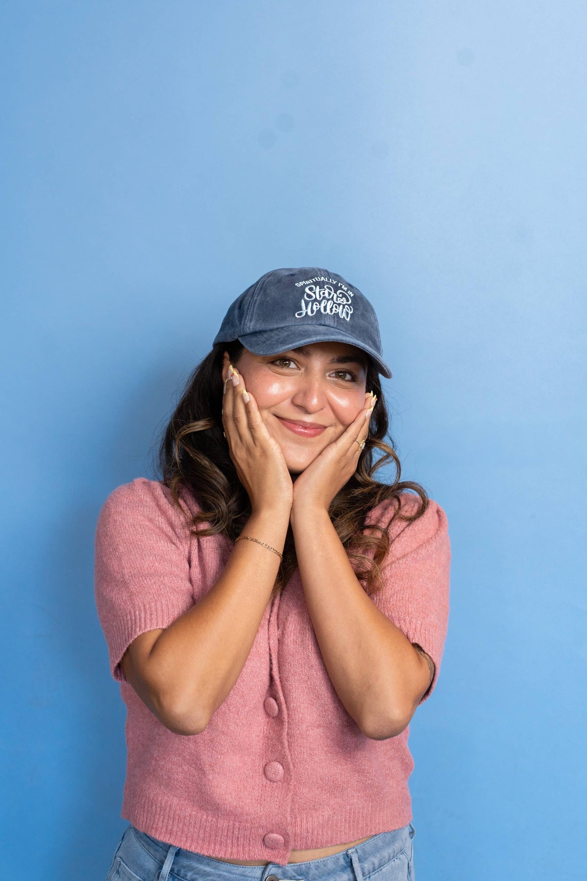 Spiritually I'm in Stars Hollow Embroidered Washed Dad Cap