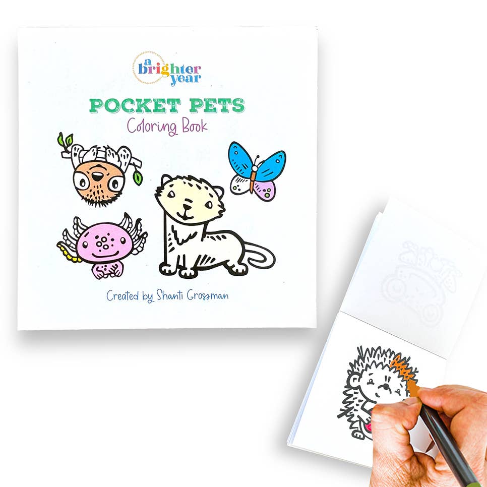 Pocket Pets Animal Designs 3x3 Mini Coloring Book for Adult