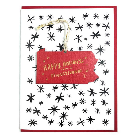 Happy Holidays from Pennsylvania Ornament w/Card
