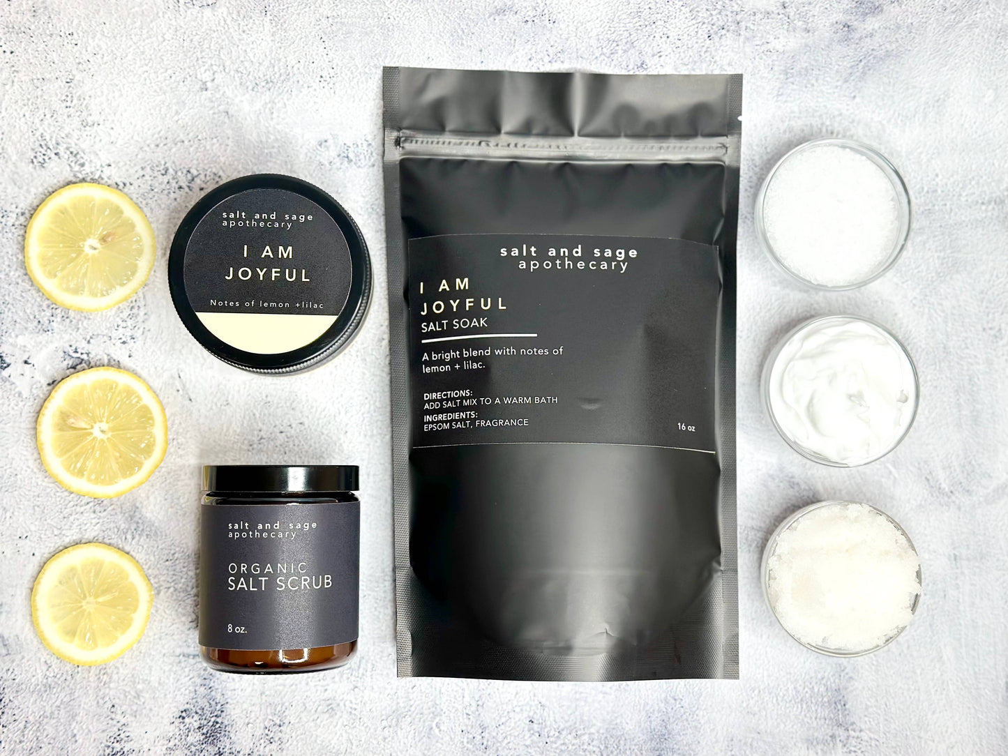 I AM Joyful - Lemon and Lilac - Organic Dead Sea Salt Scrub