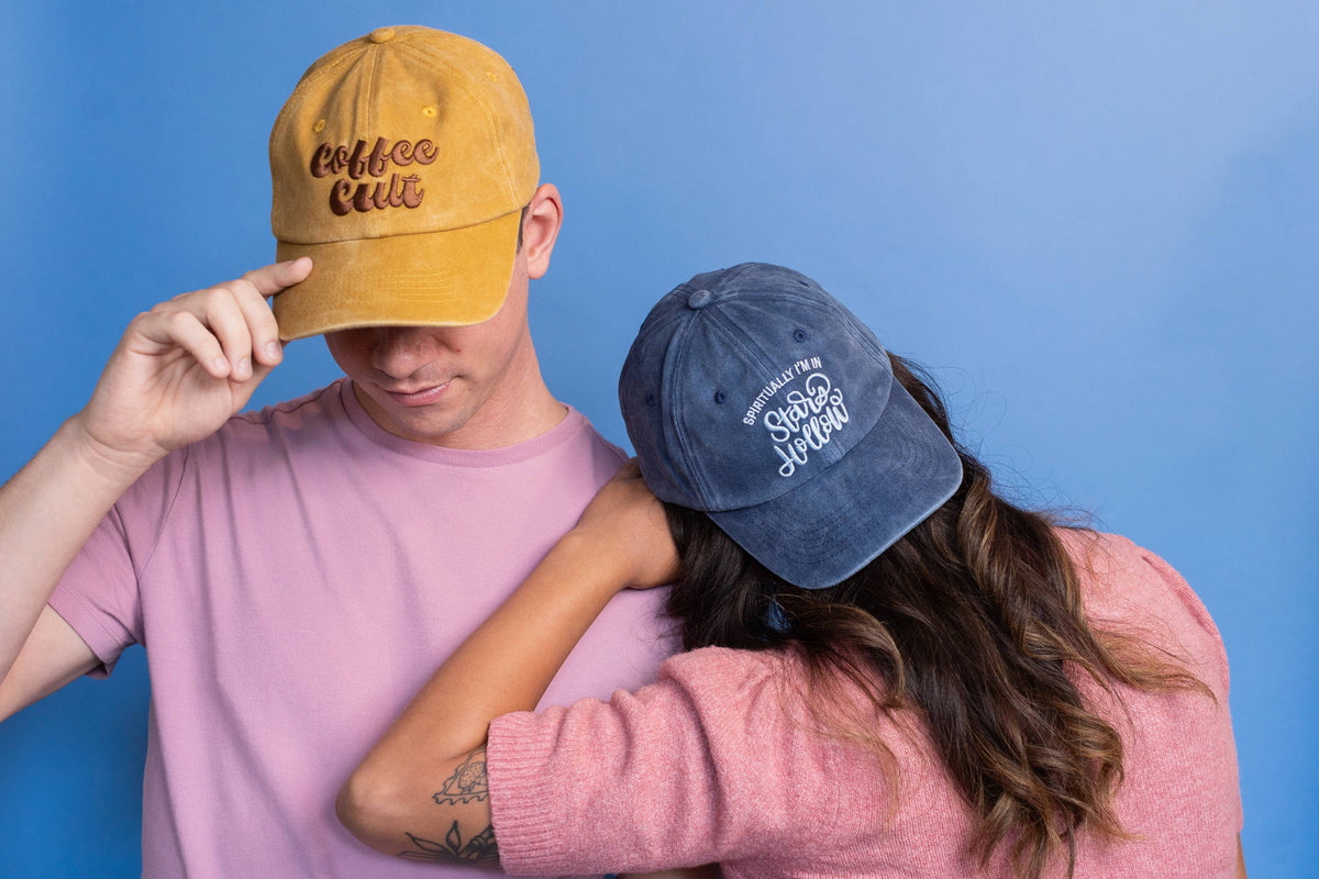Spiritually I'm in Stars Hollow Embroidered Washed Dad Cap